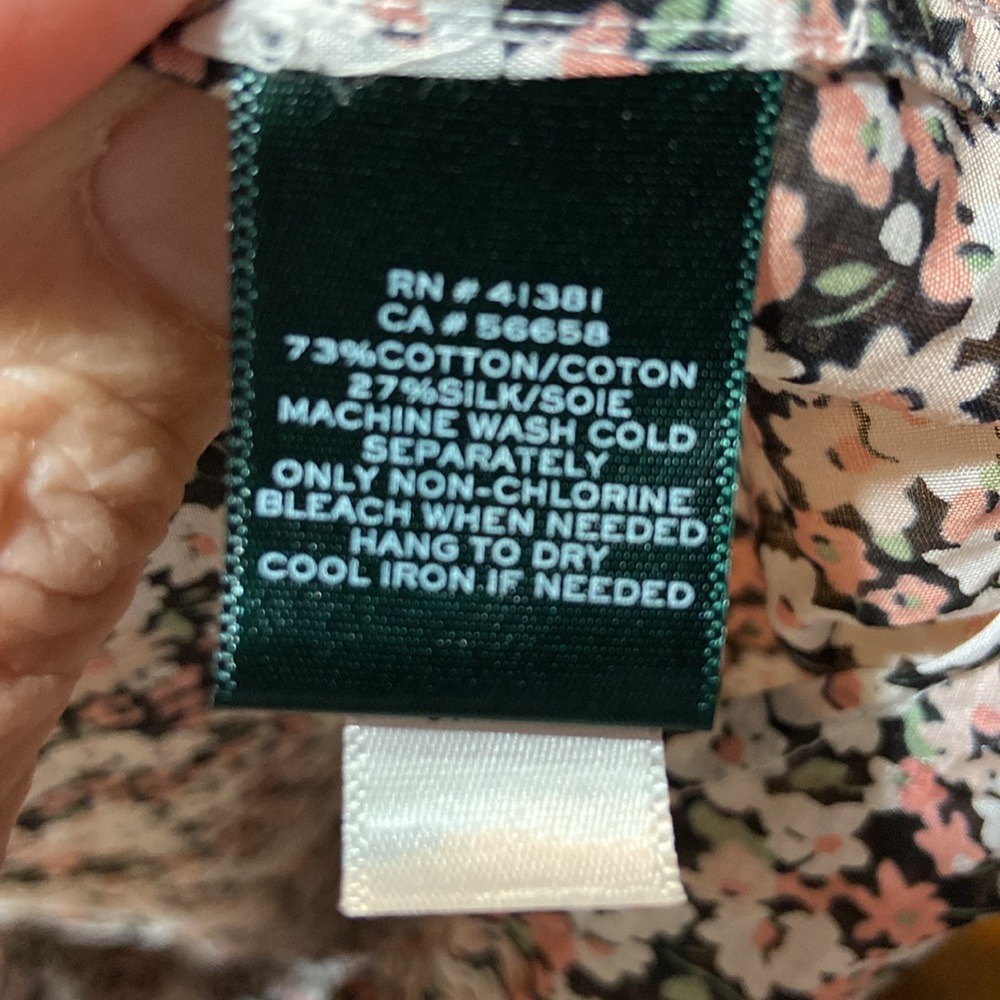 NWT Lauren Ralph Lauren Blouse Size 3X Green Label Floral Silk Blend Shirt - Picture 9 of 9